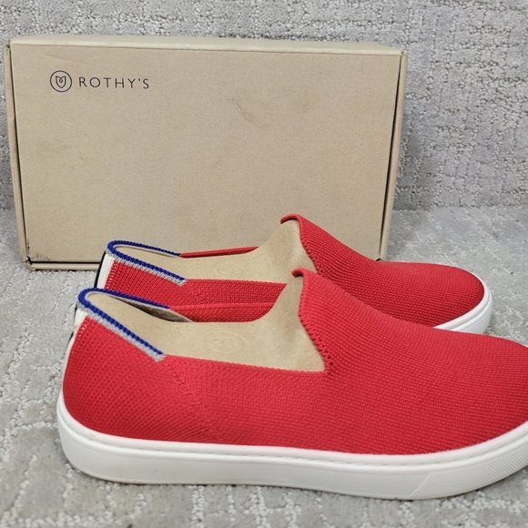 Rothy's The Kids Sneaker Red Lollipop Slip On Shoes Big Kids Size 3, 4 - Picture 2 of 11